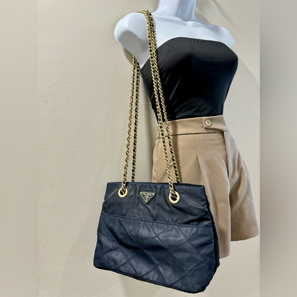 Prada Nylon Cloth Chain Bag